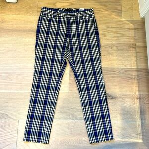 White black and royal blue plaid pants from Banana Republic! Mint Condition!!